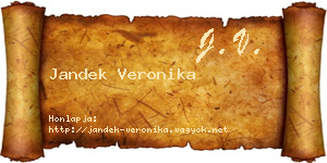 Jandek Veronika névjegykártya